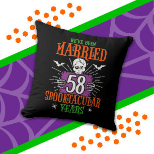 Halloween Spooktacular 58-års bröllopsdag Kudde