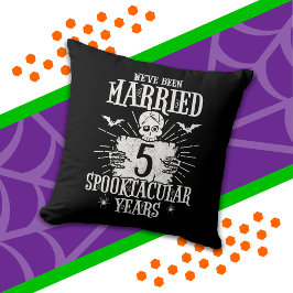 Halloween Spooktacular 5-års bröllopsjubileum Kudde