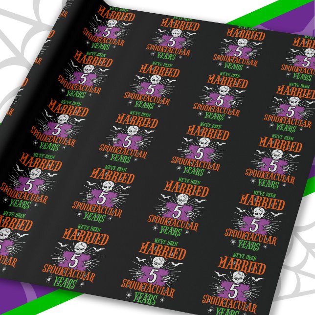 Halloween Spooktacular 5-års bröllopsjubileum Presentpapper (Skapare uppladdad)