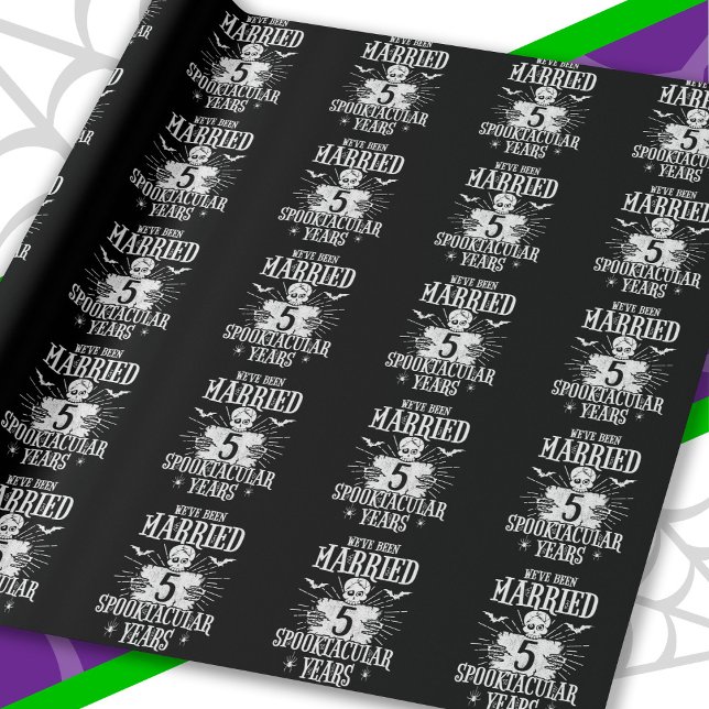 Halloween Spooktacular 5-års bröllopsjubileum Presentpapper (Skapare uppladdad)