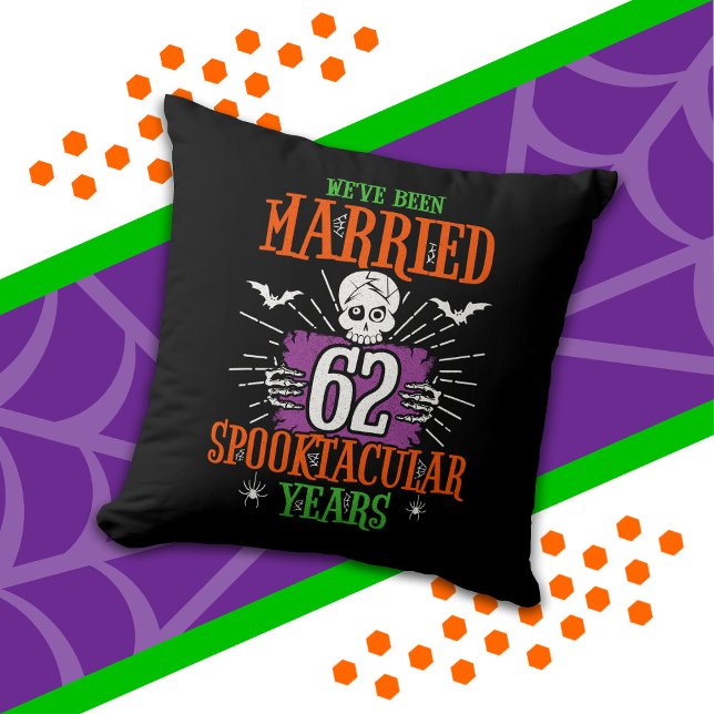 Halloween Spooktacular 62-års bröllopsdag Kudde (Skapare uppladdad)