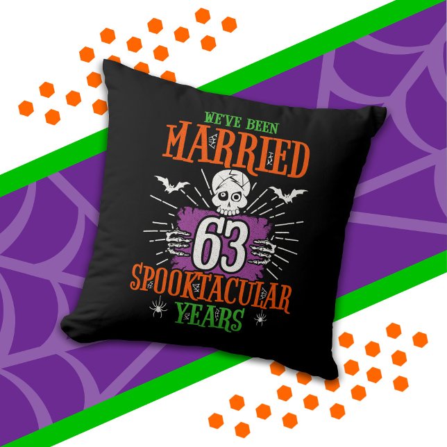 Halloween Spooktacular 63-års bröllopsdag Kudde (Skapare uppladdad)