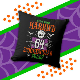 Halloween Spooktacular 64-års bröllopsdag Kudde