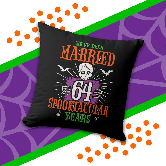 Halloween Spooktacular 64-års bröllopsdag Kudde (Skapare uppladdad)