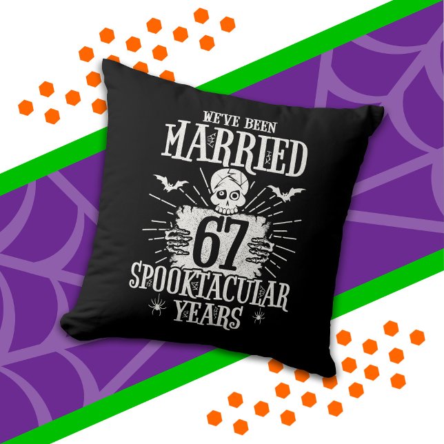 Halloween Spooktacular 67-års bröllopsdag Kudde (Skapare uppladdad)
