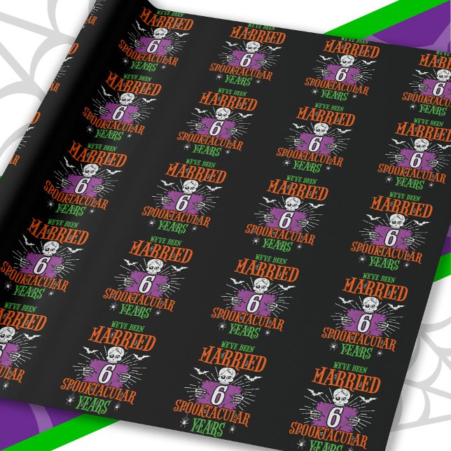 Halloween Spooktacular 6-års bröllopsdag Presentpapper (Skapare uppladdad)