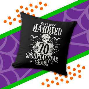 Halloween Spooktacular 70-års bröllopsjubileum Kudde