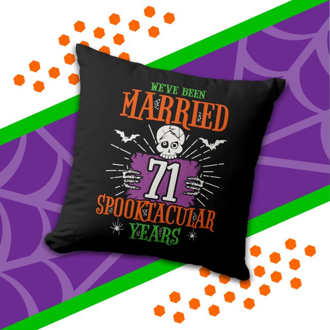 Halloween Spooktacular 71-års bröllopsdag Kudde (Skapare uppladdad)