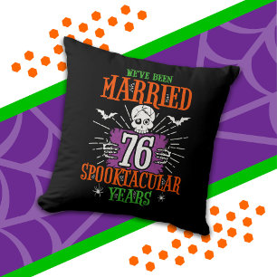 Halloween Spooktacular 76-års bröllopsdag Kudde