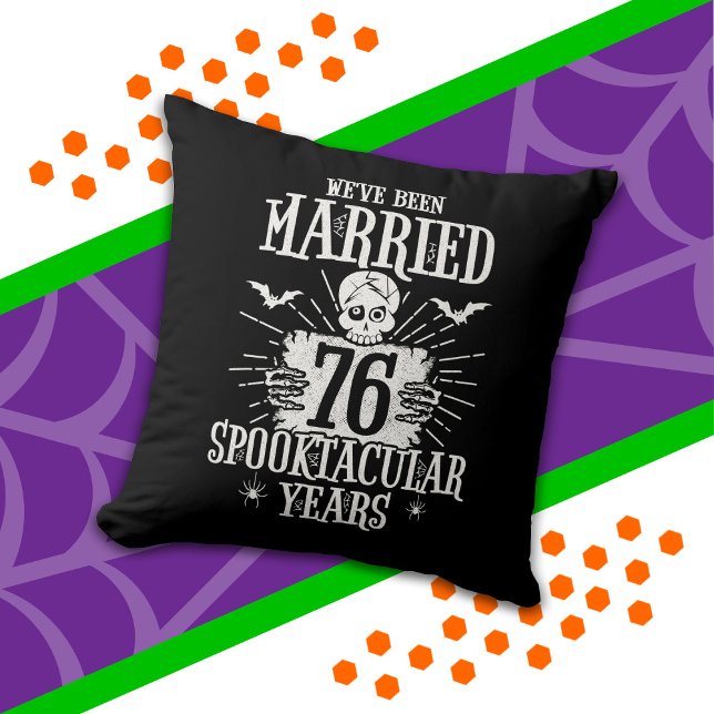 Halloween Spooktacular 76-års bröllopsdag Kudde (Skapare uppladdad)