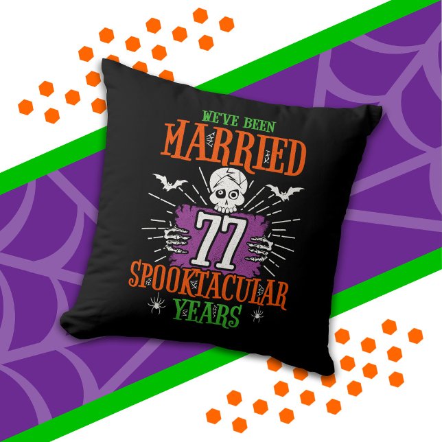 Halloween Spooktacular 77-års bröllopsdag Kudde (Skapare uppladdad)