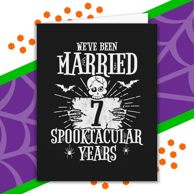 Halloween Spooktacular 7-års bröllopsdag Kort (Skapare uppladdad)