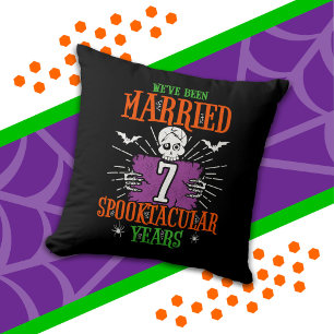 Halloween Spooktacular 7-års bröllopsdag Kudde