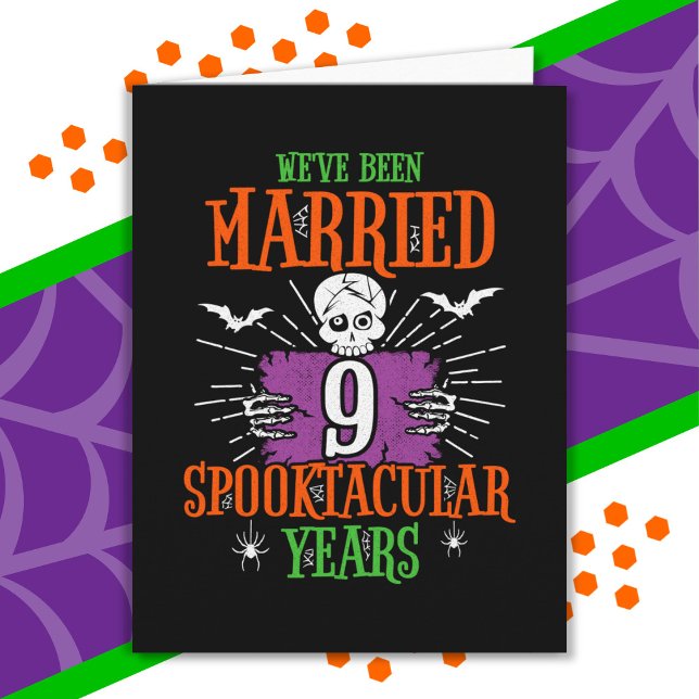 Halloween Spooktacular 9-års bröllopsdag Kort (Skapare uppladdad)