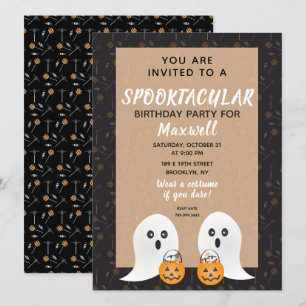 Halloween Spooktacular Birthday Cute Spöken Inbjudningar