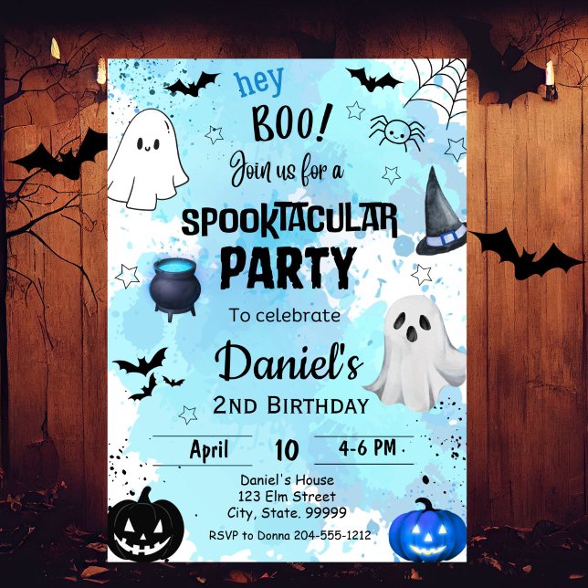 Halloween Spooktacular Birthday-inbjudan Inbjudningar (Skapare uppladdad)