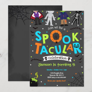 Halloween Spooktacular Birthday-inbjudan Inbjudningar