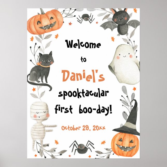 Halloween Spooktacular Birthday Välkommen Poster (Framsidan)
