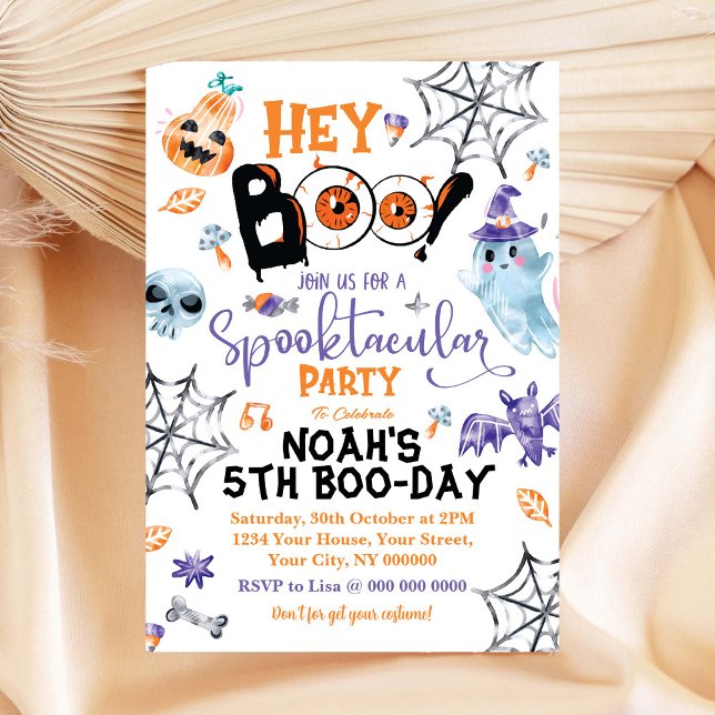 Halloween Spooktacular Boo Birthday-inbjudan Inbjudningar (Skapare uppladdad)