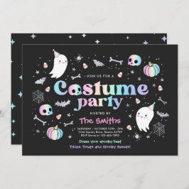 Halloween Spooktacular Costume Party Cute Ghost Inbjudningar