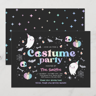 Halloween Spooktacular Costume Party Cute Ghost Inbjudningar