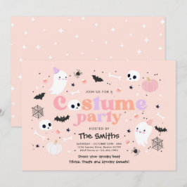 Halloween Spooktacular Costume Party Cute Ghost Inbjudningar