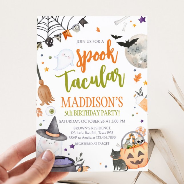 Halloween Spooktacular Födelsedagsfest inbjudan (Spooktacular Halloween Birthday Party Invitation)