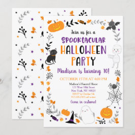 Halloween Spooktacular Ghost Pumpkin Birthday Inbjudningar