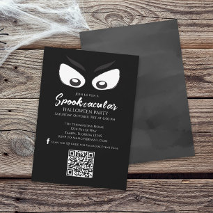 Halloween Spooktacular Ghost QR Social Media Inbjudningar