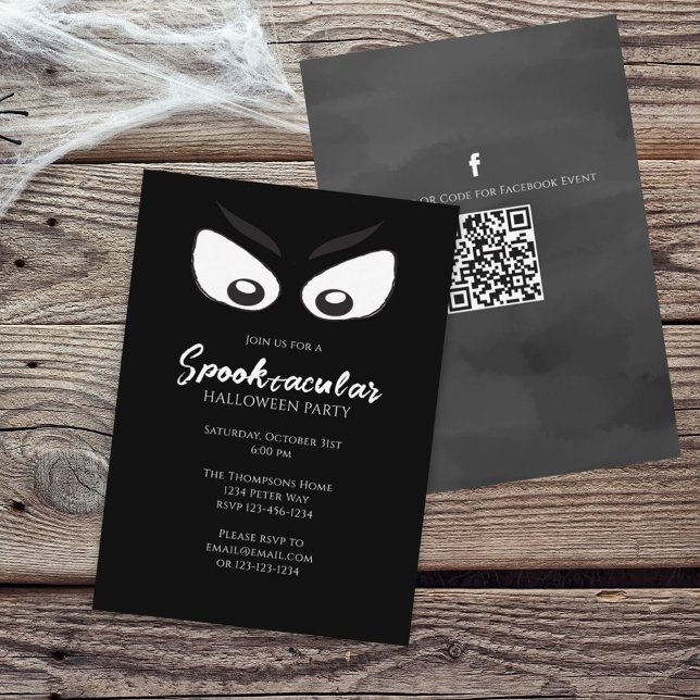 Halloween Spooktacular Ghost QR Social Media Inbjudningar (Skapare uppladdad)