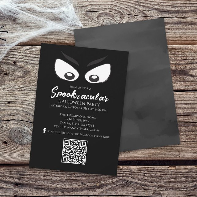 Halloween Spooktacular Ghost QR Social Media Inbjudningar (Skapare uppladdad)