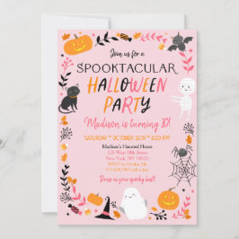 Halloween Spooktacular Girl Birthday  Inbjudningar