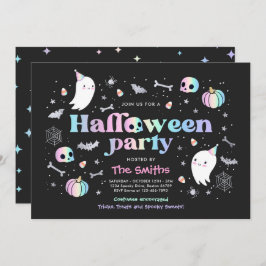 Halloween Spooktacular Party Cute Pastel Ghost Inbjudningar