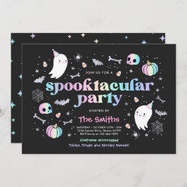 Halloween Spooktacular Party Cute Pastel Ghost Inbjudningar