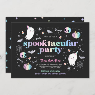 Halloween Spooktacular Party Cute Pastel Ghost Inbjudningar