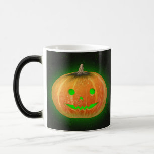 Halloween-spooktacular pumphåg smile grönt ljus magisk mugg