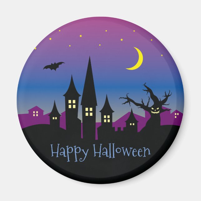 Halloween Spooktacular Scary Creepy Hauny House Magnet (Framsidan)