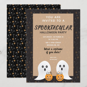 Halloween Spooktacular Spöken Trick eller BEHANDLI Inbjudningar