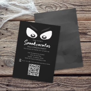 Halloween Spooktacular Spooky Ghost QR Code Karta Inbjudningar