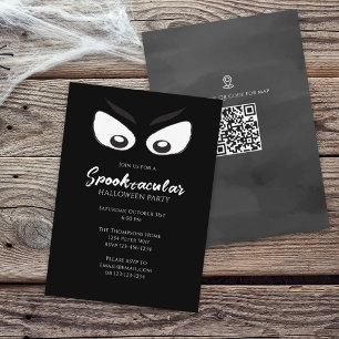 Halloween Spooktacular Spooky Ghost QR Code Karta Inbjudningar