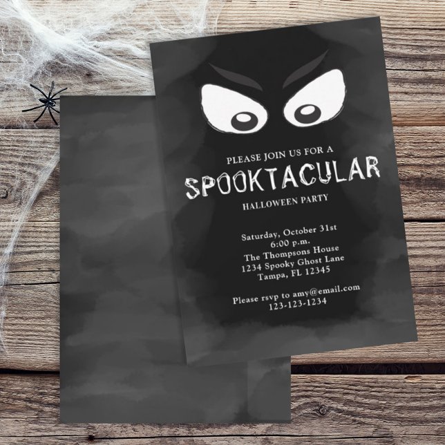 Halloween Spooktacular Spooky Scary Ghost Öga Inbjudningar (Skapare uppladdad)