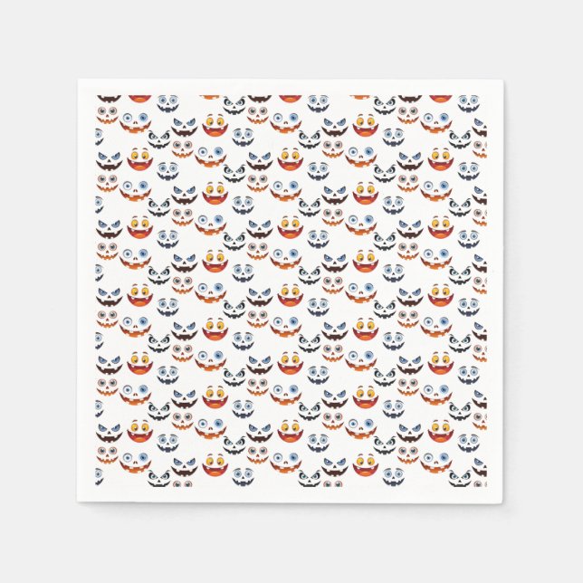 Halloween Spooky Ansikte Mönster Pappersservett (Framsidan)