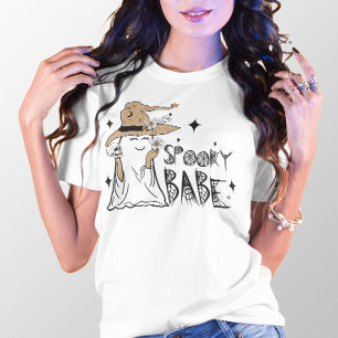 HALLOWEEN SPOOKY BABE VAMPIRE GHOST T SHIRT