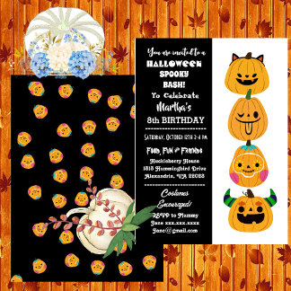 Halloween Spooky Bash Jack o lantern Birthday Roli Inbjudningar