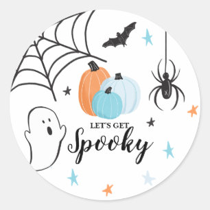 Halloween Spooky Birthday Blue Pumpkins Runt Klistermärke