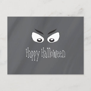 Halloween Spooky Black and White Scary Ögon Vykort