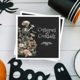 Halloween Spooky Blommigt Costume & Cocktails Blac Pappersservett