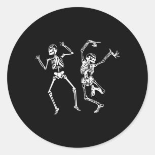 Halloween Spooky Bones Skull Dancing Skeleton Runt Klistermärke