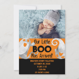 Halloween Spooky Boo Cutie-födelsen Meddelande