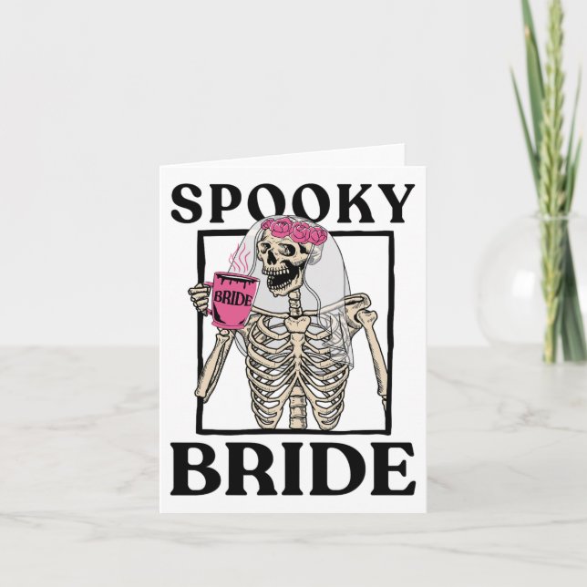 Halloween Spooky Bride Bridesmaid Skeleton Bachelo Kort (Framsida)